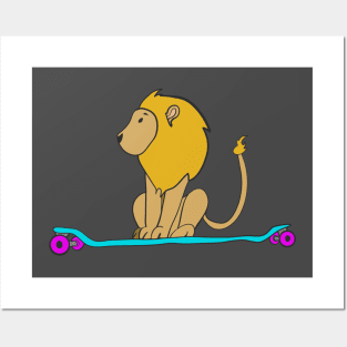 Longboarding Lion Posters and Art